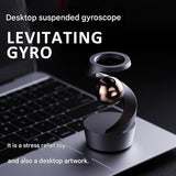Desktop Levitating Gyro,Magnetic Floating Desk Toy for Stress Relief, Elegant Design-black - Front View
