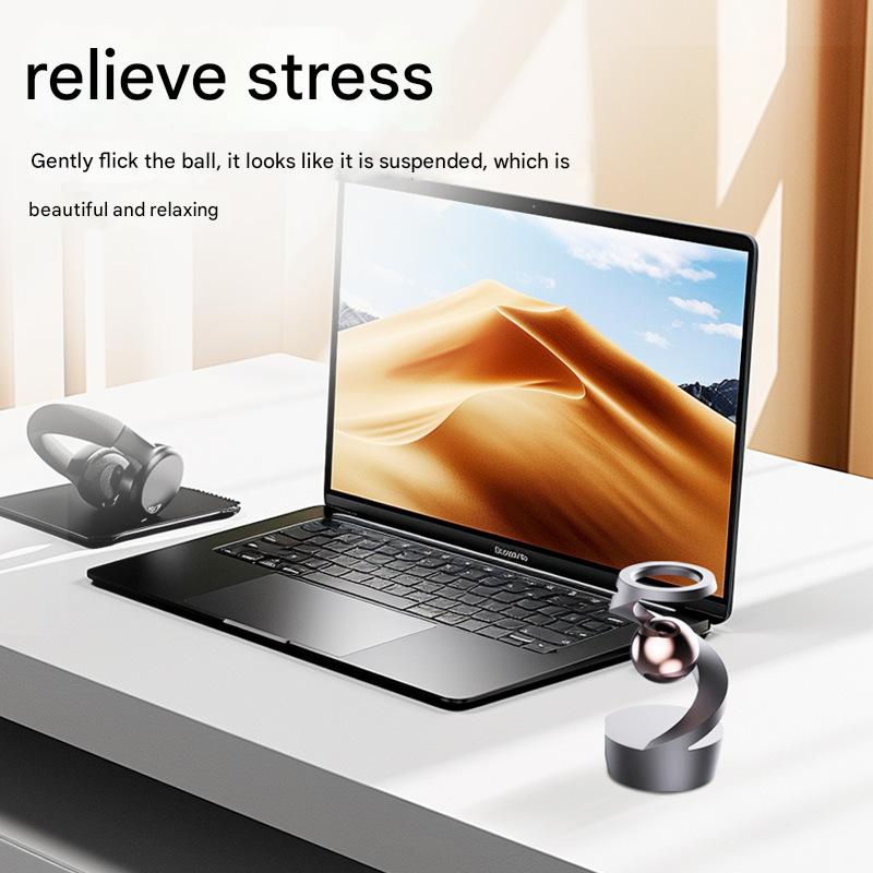Desktop Levitating Gyro,Magnetic Floating Desk Toy for Stress Relief, Elegant Design-black