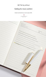 Heart Lock Diary with Key - Vintage Style Journal, Black PU Leather, Secure and Elegant - Side View