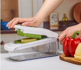 18-Piece Multi-Function Vegetable Chopper, Rotary Grater, Spiralizer and Slicer for Home Kitchen (All Black) - Rear View