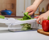 18-Piece Multi-Function Vegetable Chopper, Rotary Grater, Spiralizer and Slicer for Home Kitchen (Black and white)