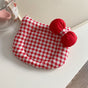 Korean INS Kitty Quilt Insulation Pad, Cute Fabric Kitchen Mat, Desktop Decoration (Red)
