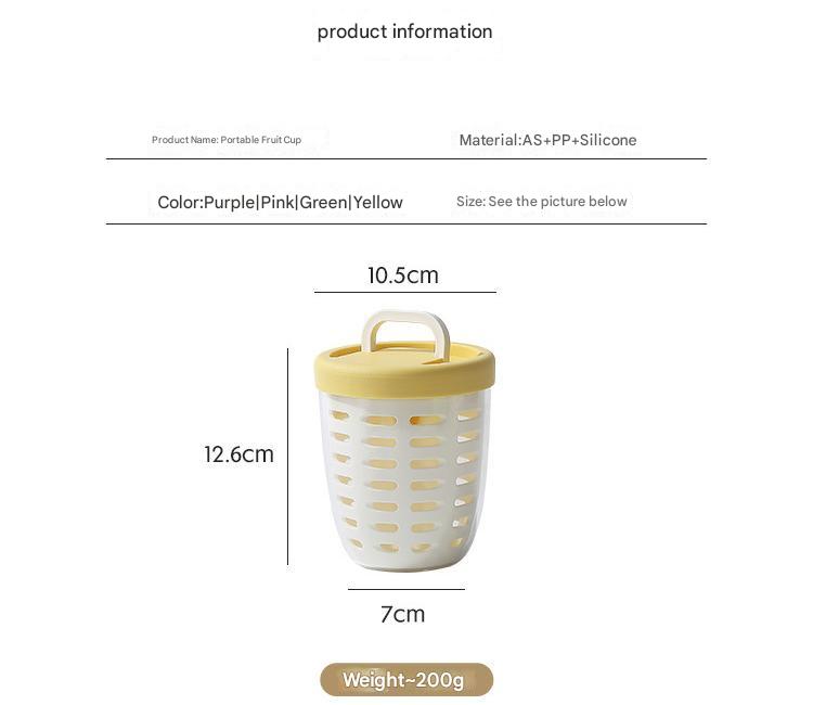 Purple Double Layer Salad Cup with Fork - Leak-proof Fruit Container, Drain Design, Portable Oatmeal and Picnic Jar