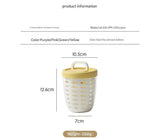 Purple Double Layer Salad Cup with Fork - Leak-proof Fruit Container, Drain Design, Portable Oatmeal and Picnic Jar - Top-Down View