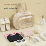Waterproof beach bag with wet and dry separation, gym and swim storage bag, toiletries and cosmetic bag for swimsuits and goggles (green has shoe compartment) - Rear View