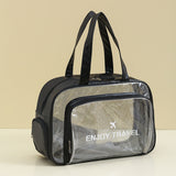 Waterproof beach bag with wet and dry separation, gym and swim storage bag, toiletries and cosmetic bag for swimsuits and goggles (Black has shoe
