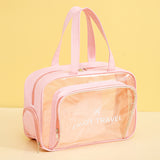 Waterproof beach bag with wet and dry separation, gym and swim storage bag, toiletries and cosmetic bag for swimsuits and goggles (Pink has shoe