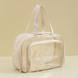 Waterproof beach bag with wet and dry separation, gym and swim storage bag, toiletries and cosmetic bag for swimsuits and goggles (Beige has shoe