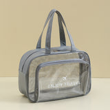 Waterproof beach bag with wet and dry separation, gym and swim storage bag, toiletries and cosmetic bag for swimsuits and goggles (Gray has no shoe