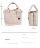 Dark gray Canvas Lunch Tote Bag - Stylish Handbag with Multiple Compartments for Women