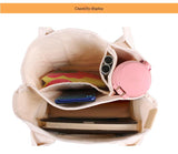 Rose red Canvas Lunch Tote Bag - Stylish Handbag with Multiple Compartments for Women - Front View