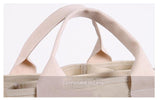 Rose red Canvas Lunch Tote Bag - Stylish Handbag with Multiple Compartments for Women - Side View