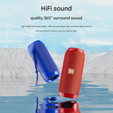 Blue Portable Bluetooth Speaker - HiFi 360 Degree Audio Wireless Mini Speaker, Support Hands-free Calling - Top-Down View