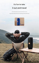 Blue Portable Bluetooth Speaker - HiFi 360 Degree Audio Wireless Mini Speaker, Support Hands-free Calling - Close-Up Angle