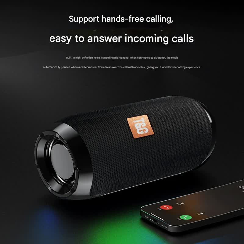 Blue (orange stripes)Portable Bluetooth Speaker - HiFi 360 Degree Audio Wireless Mini Speaker, Support Hands-free Calling