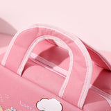 Blue (Ice Cream Bear) Cute Cartoon Lunch Bag - Large Capacity Insulated Handbag for Students and Office Use - Side View