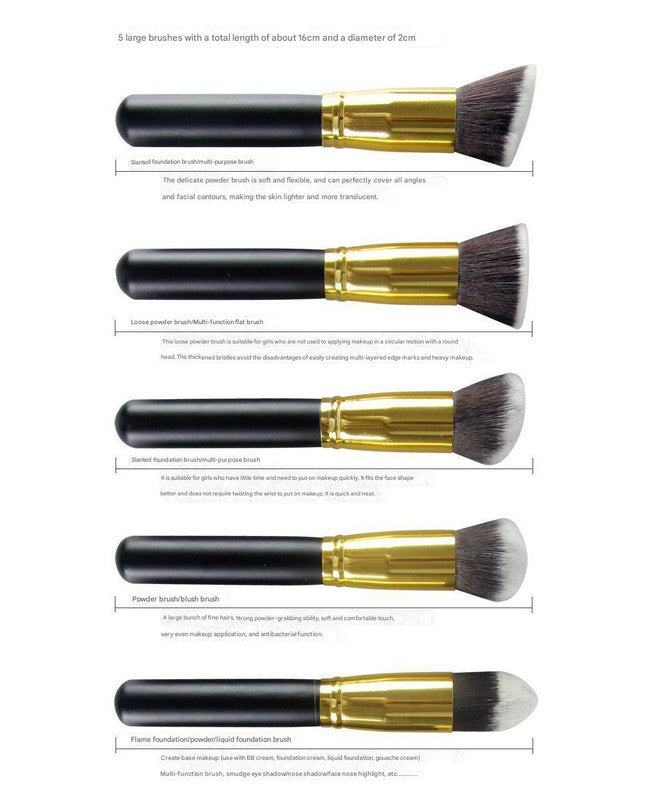 10-Piece White silver Makeup Brush Set - Large and Small Brushes for Professional Beauty Application