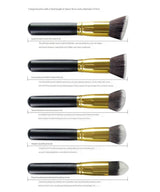 10-Piece Pink gold Makeup Brush Set - Large and Small Brushes for Professional Beauty Application - Front View