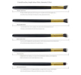 10-Piece Pink gold Makeup Brush Set - Large and Small Brushes for Professional Beauty Application - Side View