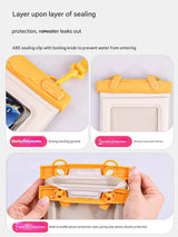 IPX8 Waterproof Phone Pouch with Inflatable Floating Layer,Touchscreen Dry Bag for Swimming(white) - Side View