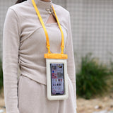 IPX8 Waterproof Phone Pouch with Inflatable Floating Layer,Touchscreen Dry Bag for Swimming(white)