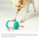 Pet Tumbler Treat Dispenser Ball,Interactive Feeding Toy for Dogs and Cats(Green and white) - Top-Down View