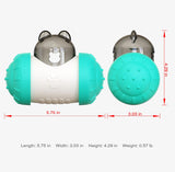 Pet Tumbler Treat Dispenser Ball,Interactive Feeding Toy for Dogs and Cats(Green and white) - Rear View