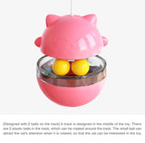 Cat Teaser Cup Toy, Interactive Treat Dispensing Ball with Wand (Green) - 45-Degree Angle
