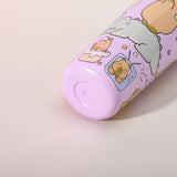 304 Stainless Steel Insulated Tumbler,Cartoon Design Portable Straw Cup for Home and Office(Lotus color) - 45-Degree Angle