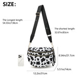 Oxford Cloth Crossbody Bag,Large Capacity Shell-Shaped Fanny Pack with Adjustable Strap(Black) - Top-Down View