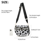 Oxford Cloth Crossbody Bag,Large Capacity Shell-Shaped Fanny Pack with Adjustable Strap(Brown plaid)