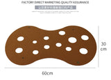 DIY Felt Cat Tunnel - Foldable Egg Roll-Shaped Pet Toy with Multiple Holes(Brown+Yellow) - Top-Down View