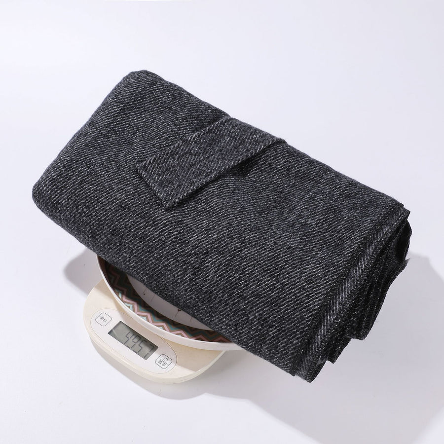 Solid Knit Poncho Shawl,Warm Fall/Winter Cape with Slit and Crossbar Design(Navy blue)