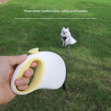Retractable Dog Leash - Reflective Pet Lead with 3m Extension, One-Button Control(Yellow) - Front View