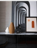 Nordic Abstract Resin Figurine - Modern Minimalist Home Decor Sculpture(Black) - Top-Down View