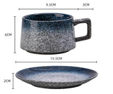 Vintage Ceramic Coffee Cup and Saucer Set - Elegant Afternoon Tea Set(Daisy Blue)