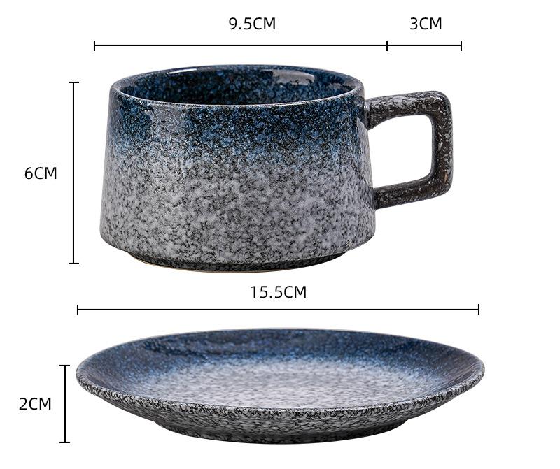 Vintage Ceramic Coffee Cup and Saucer Set - Elegant Afternoon Tea Set(Daisy Blue)