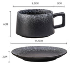 Vintage Ceramic Coffee Cup and Saucer Set - Elegant Afternoon Tea Set(Snow)