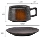 Vintage Ceramic Coffee Cup and Saucer Set - Elegant Afternoon Tea Set(Tea Embroidery)