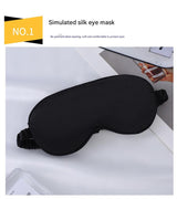 Luxury Satin Sleep Mask Gift Set,4-Piece with Pillowcase and Hair Accessories(Navy blue)