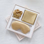 Luxury Satin Sleep Mask Gift Set,4-Piece with Pillowcase and Hair Accessories(Gold)