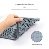 Pet Slow Feeder Lick Mat with Suction Cups - Anti-Anxiety Dog Feeding Mat(Blue) - Front View