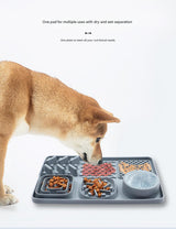 Pet Slow Feeder Lick Mat with Suction Cups - Anti-Anxiety Dog Feeding Mat(Blue) - Rear View