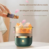 Crystal Humidifier with LED Light - Aromatherapy Diffuser for Home Relaxation(green) - Front View