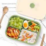 Pink Microwave-Safe Silicone Lunch Box with 4 Compartments - Airtight Bento Box for Work and Travel