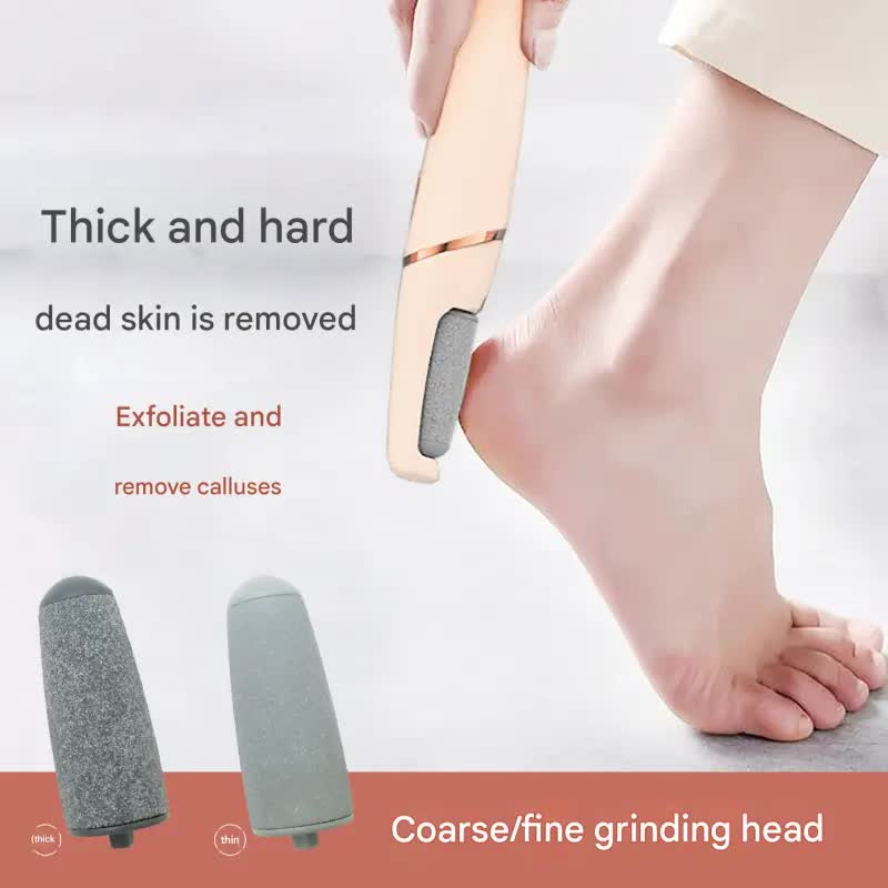 Rechargeable Electric Foot File - Waterproof Callus Remover with Interchangeable Heads(pink)