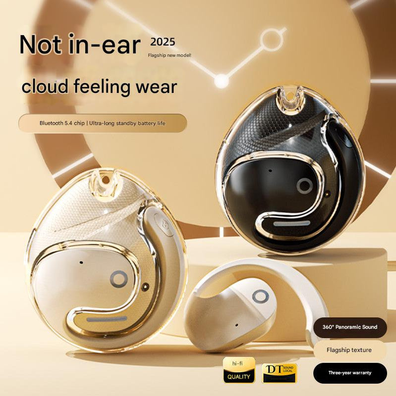 Bone Conduction Wireless Earbuds - Hi-Fi Sound with 360-Degree Design and Fitness Tracking(black)