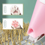 Electric Pet Hair Clipper with Type-C Charging, LED Light, and Grooming Accessories(pink) - Front View