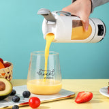Portable Electric Juicer Blender - 450ml USB Rechargeable Smoothie Maker with 12 Blades(white) - Top-Down View