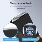 3-in-1 Men's Electric Body Groomer & Hair Clipper Kit - Waterproof, USB-C Rechargeable with Charging Dock(black) - Top-Down View